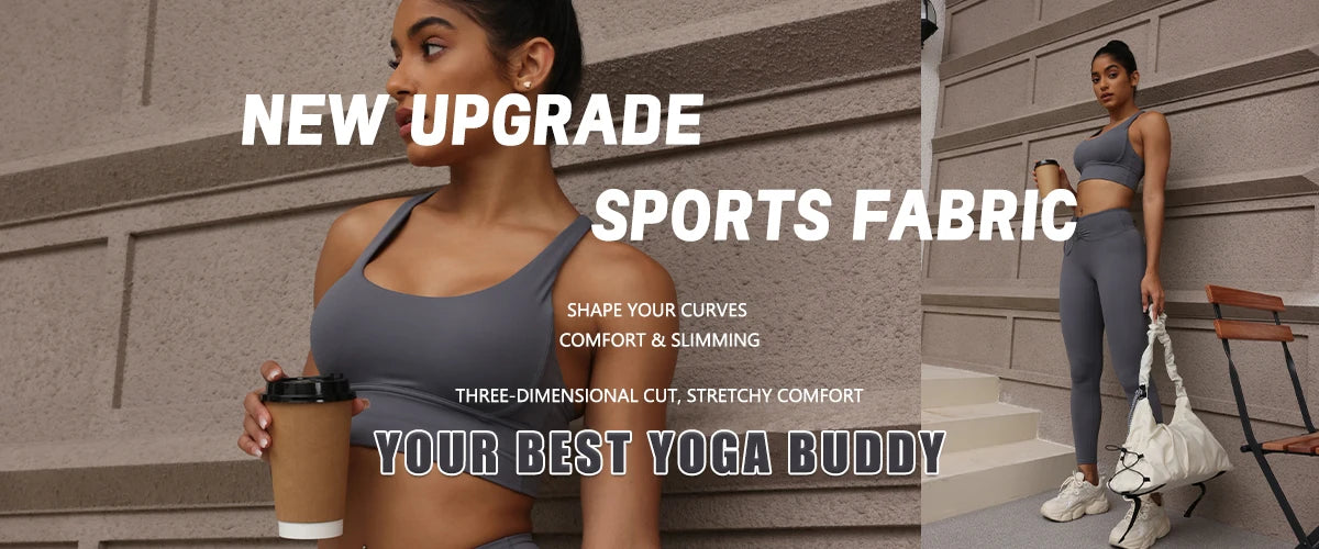 Hearuisavy Summer Yoga Set 2Pcs Women High Support Push Up Sports Top Butt-Lifting Fitness Pants Outdoor Cycling Sports Bra Suit