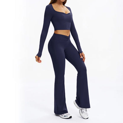 SWELTERING 2PCS Yoga Set Fitness Gym Tracksuit Sportswear Women Workout Outfits High Waist Leggings Sports Bra Athletic Wear