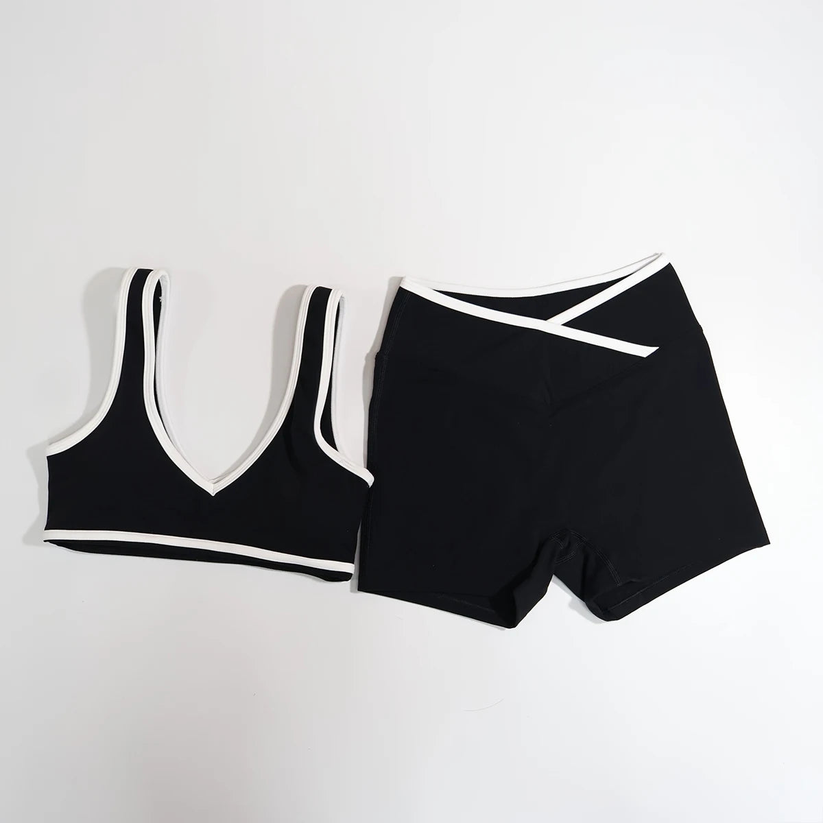 New Summer Women's Fashion Yoga Sports Bra Set (2-Piece) with Fitness Yoga Outfit Color-Blocked Fitness Two-Piece Set Female