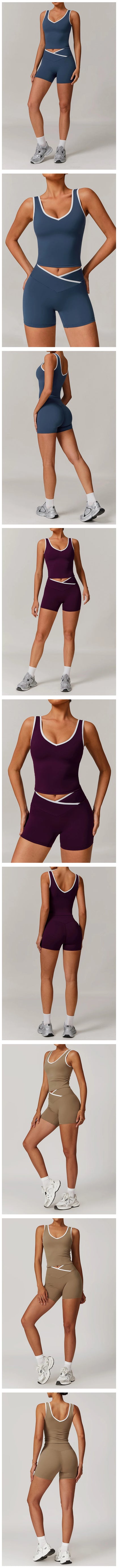 2 Pieces Gym Set Women's Sportswear Sports Bra Top High-waisted Long Pants Tracksuits Suitable For Outdoor Sports Workout Suit