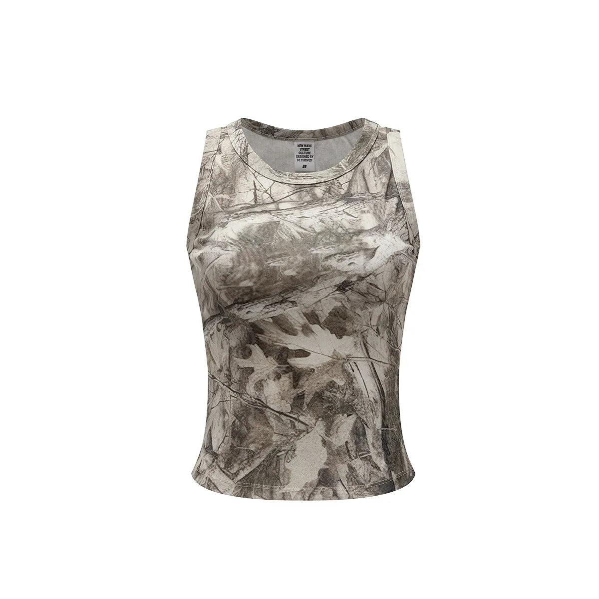 Custom LOGO women's 315G cotton polyester summer short front shoulder camouflage short-sleeved T-shirt vest casual sports suit