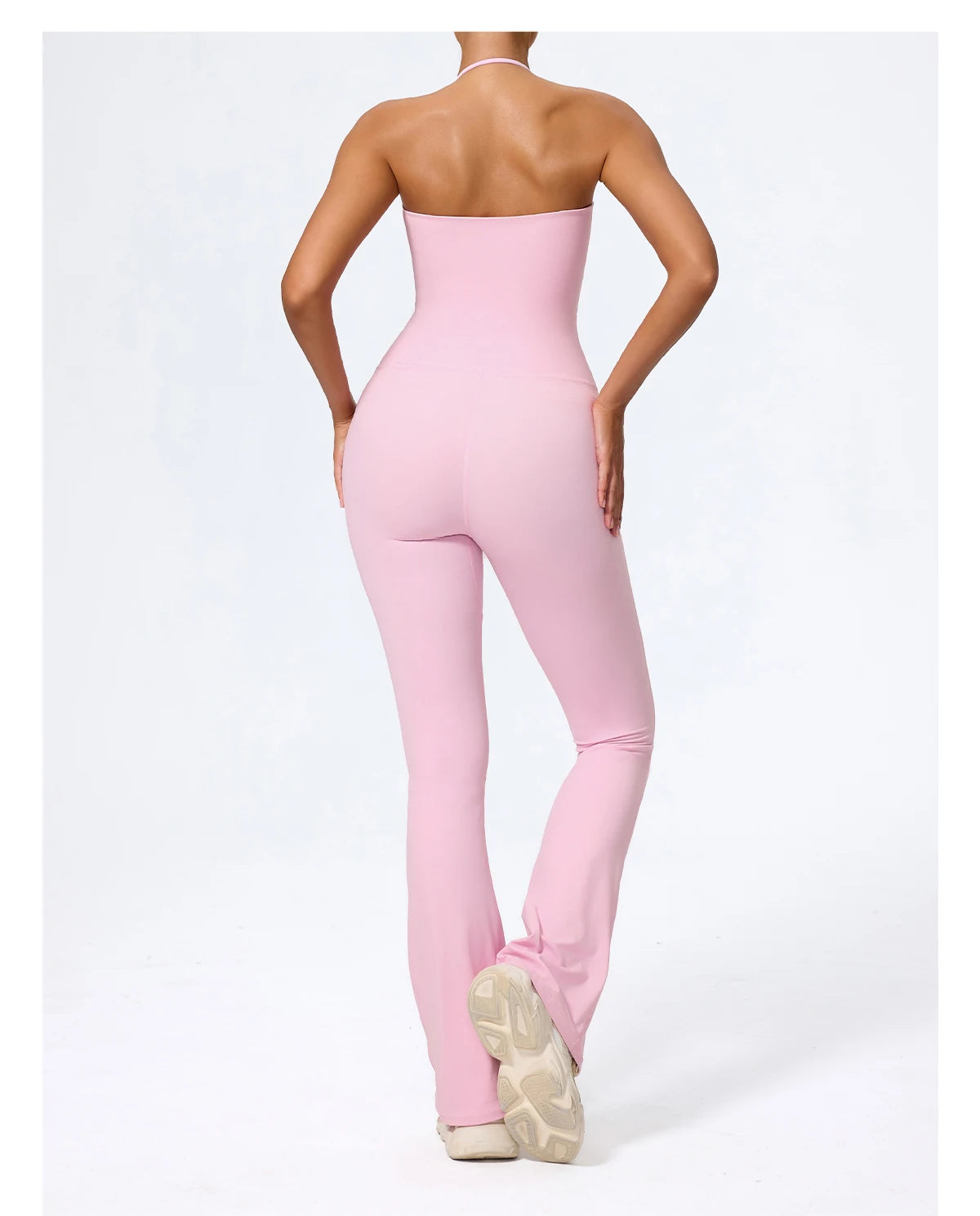 New Summer Women Sleeveless Yoga Jumpsuit Female Gym Flared Overalls Neck-hanging Backless Sportswear Sport Outfit For Woman