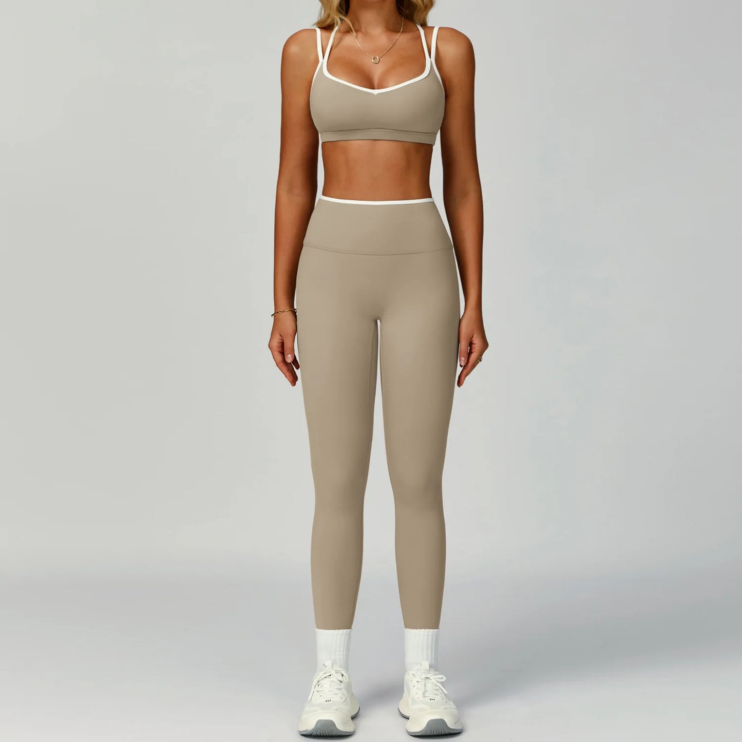 2 Pieces Gym Tracksuit Women Clothes Yoga Set Workout Outfits Fitness Sportswear High Waist Leggings Sports Bra Athletic Wear