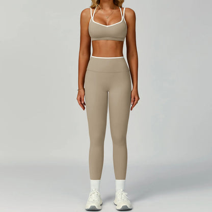 2 Pieces Gym Tracksuit Women Clothes Yoga Set Workout Outfits Fitness Sportswear High Waist Leggings Sports Bra Athletic Wear