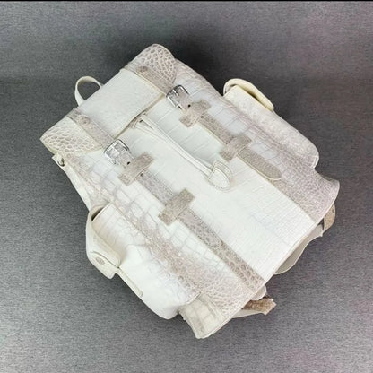 Genuine crocodile leather men's handbag real crocodile leather women's large size Himalayan white business travel computer bag