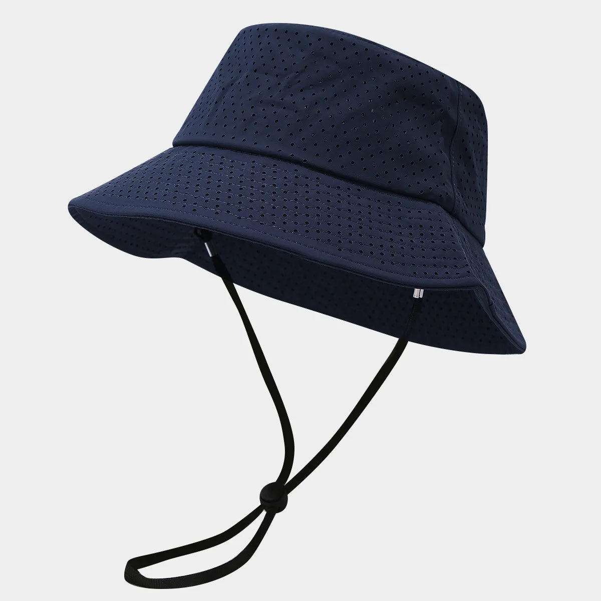 Summer Sun Hat Men Women Quick-Drying Mesh Panama Outdoor Flat Top Bucket Hat Mesh Breathable Fisherman Capwith Windproof Rope
