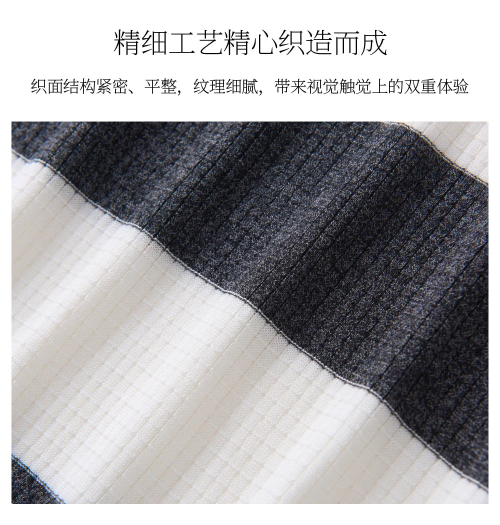 Men's 100% Lyocell POLO Collar Striped T-Shirt Knit Pullover Summer New Bussiness Casual Half-zip Short-sleeved Jumper Menswear