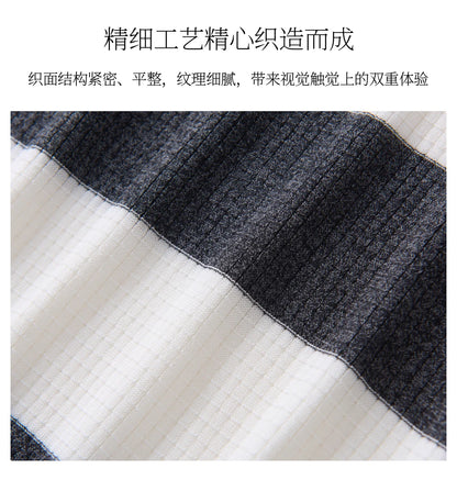 Men's 100% Lyocell POLO Collar Striped T-Shirt Knit Pullover Summer New Bussiness Casual Half-zip Short-sleeved Jumper Menswear