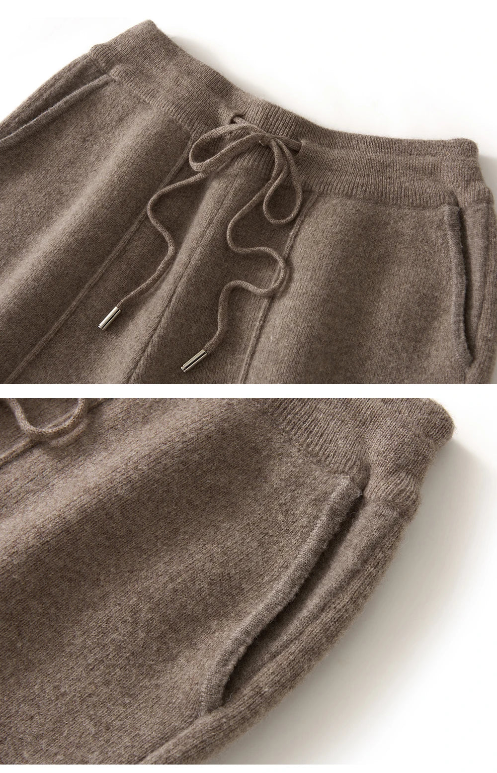 Men's Wool Pants Elastic Waist 2025 Autumn Winter Thick Casual Cashmere Trousers 100% Merino Wool Knitted Mid Seam Sport Pants