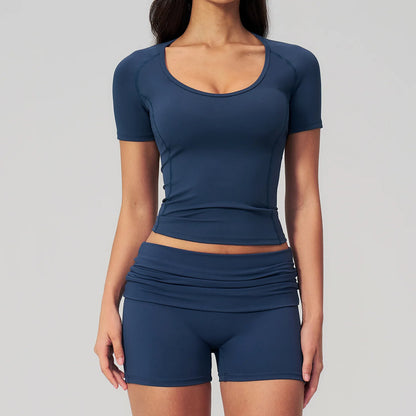 Summer 2PCS Tracksuits Yoga Suit Female Fitness Suit Running Workout Tops Shockproof Crop Sports Top Athletic Wear Sports Suit