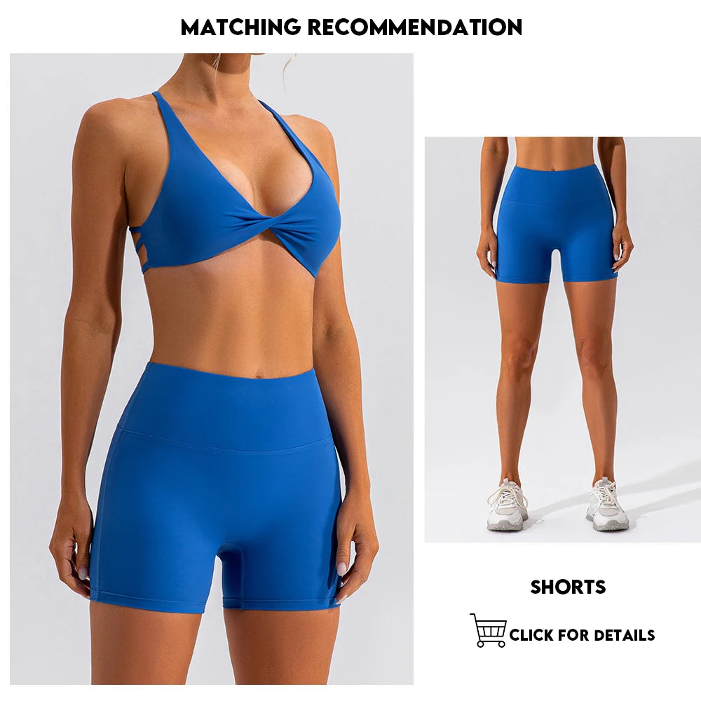 Summer Sexy Gym Top Women Crease Sports Bra Running Back Cross Yoga Bra Breathable Sports Underwear Women Fitness Workout Top