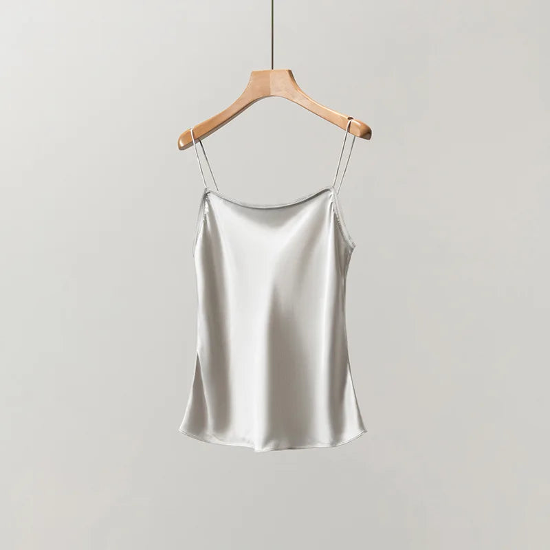 YOLANFAIRY 93% Real Mulberry Silk Camis Woman Clothing 2026 High Quality Silk Satin Tops Women's Tanks Top Sleeveless Basicwear