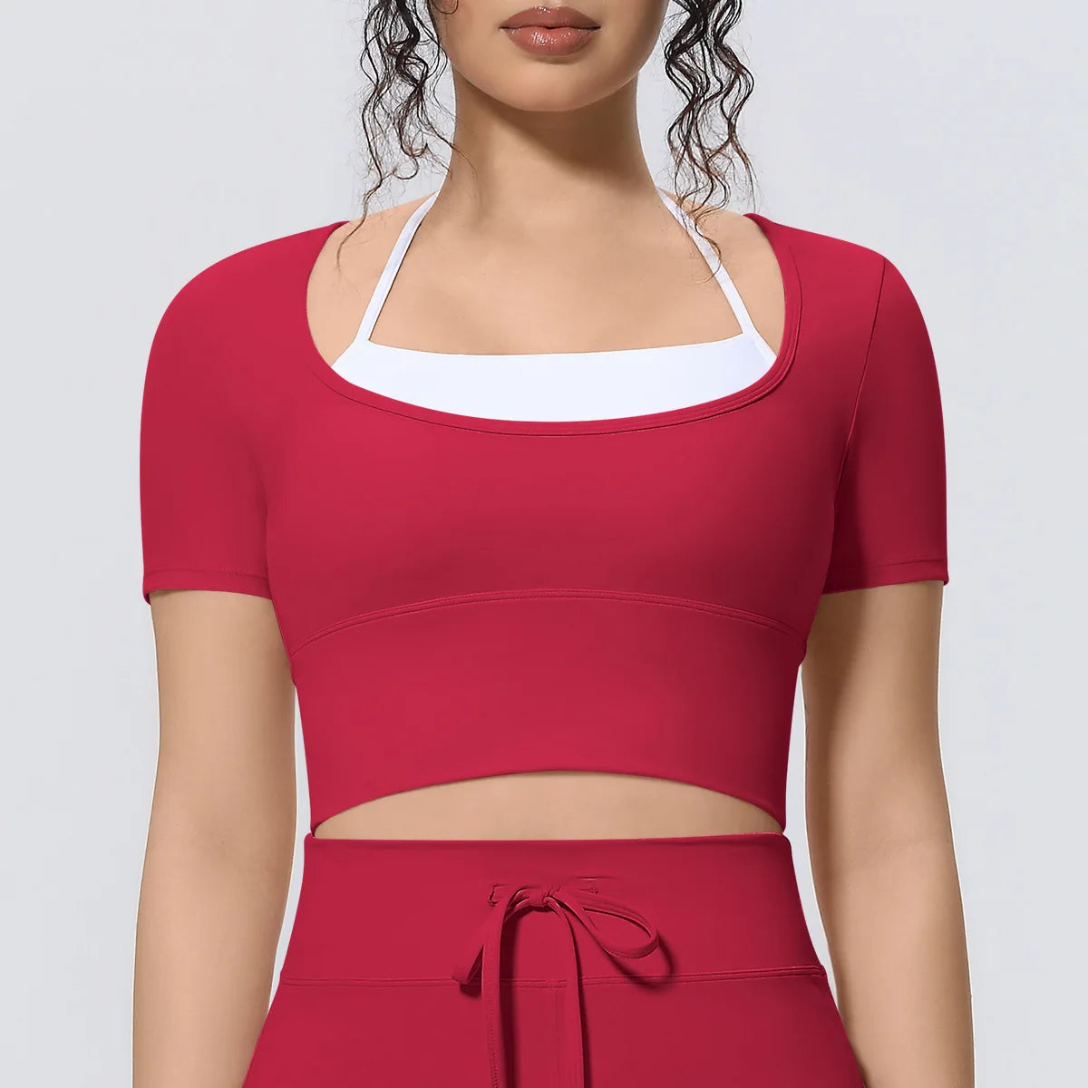 Yoga Sexy Dance Clothes High Elastic Sports T-shirt Women Fitness Top Short Sleeves Running Shirts Gym Push Up Workout Top Tee