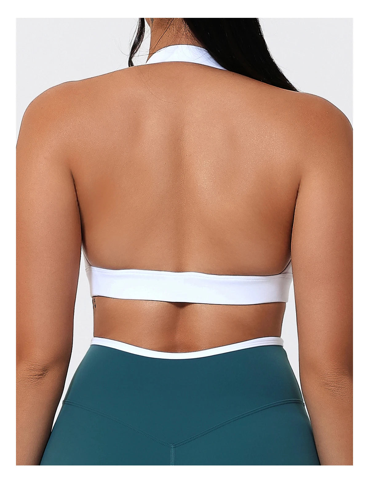 Ctenkevet Women's Color Clash Crop Top Quick-Dry Gym Bra Female Sleeveless Backless Sports Underwear for Outdoor Running CropTop