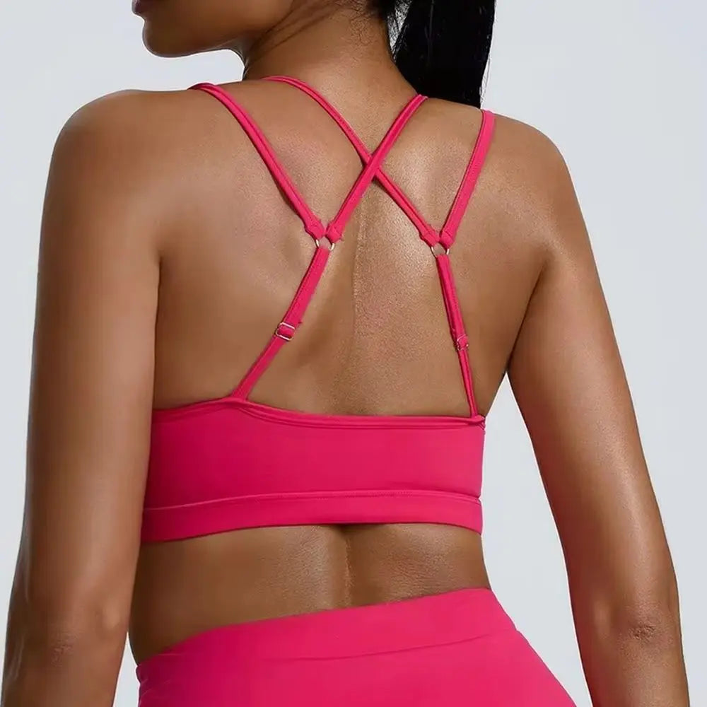 Yoga  Fitness Madam Bras Sexy Back Sports  Breathable Anti Shock Tank Top Fitness Sexy Breathable Underwear For Madam Yoga Gym