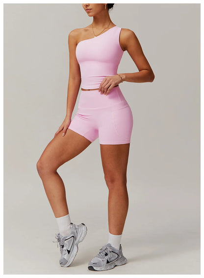 Custom LOGO women's quick-drying waist shaping yoga casual outer wear running cycling fitness sports two-piece set