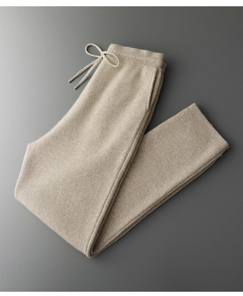 DjzDsm New Autumn Winter Men's 100% Pure Cashmere Thick Button Cardigan Set Cashmere Knitted Casual Shorts 2-Piece Set Clothing