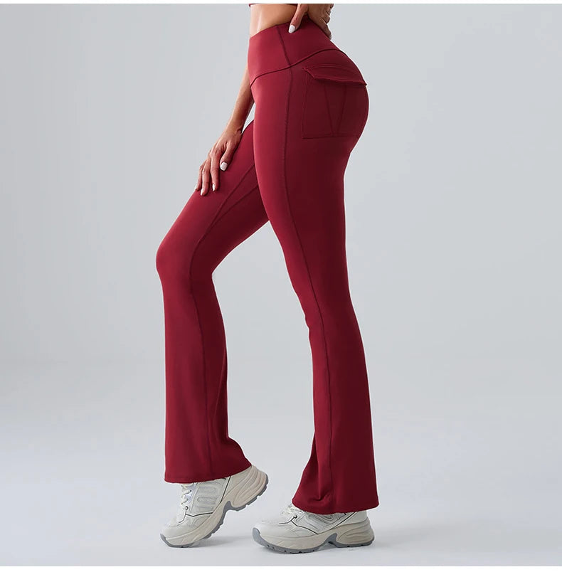 Flares Leggings Women Bell-bottoms Sports Yoga Leggings High Waist Tights Scrunch Butt Yoga Flares Pants Push Up Gym Leggings