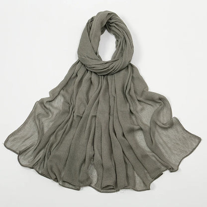 New Arrival Crinkle Rayon Hijab Women Muslim Scarf Shawls Solid Headscarf Wraps Big Size Plain Islamic Turban Headbands Foulard