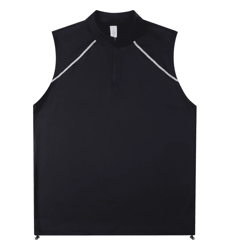 #461-XIYU Custom LOGO Half Zipper Gym Vest High Quality Shirt Sleeveless T-shirts Men Tank Tops Running Fitness Sports Vest Men