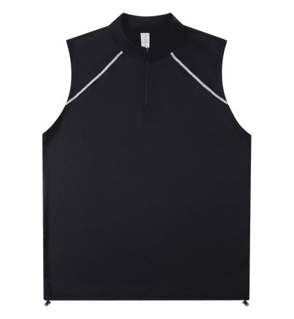 #461-XIYU Custom LOGO Half Zipper Gym Vest High Quality Shirt Sleeveless T-shirts Men Tank Tops Running Fitness Sports Vest Men