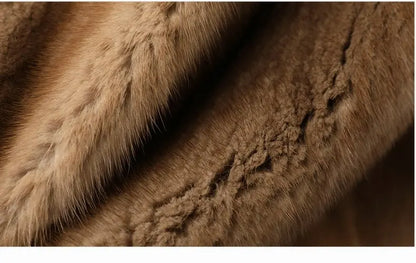 Real Mink Fur Coat Women Clothing Whole Mink Midi Long Fur Jacket 2023 Winter Clothes for Woman Stand Collar Abrigos Mujer FCY
