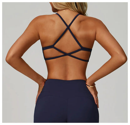Women Cross Back Sports Underwear Breathable Yoga Bra Shockproof Fitness Top Gym Workout Underwear Female Sports Yoga Crop Top