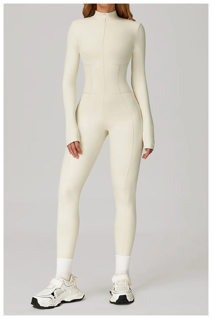 Winter Autumn Yoga Jumpsuit Women's One-piece Suit Sportswear Women Gym Rompers Long-sleeved Warm Overalls High Elastic Bodysuit