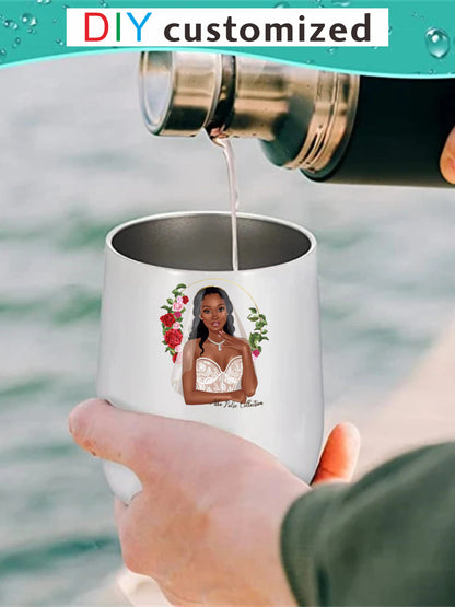 DIY Sublimation Wine Coffee Tumbler 12oz Cup Tube Shape Hot Cold Thermos Metal Glasses Container Seal Lid Wedding Party