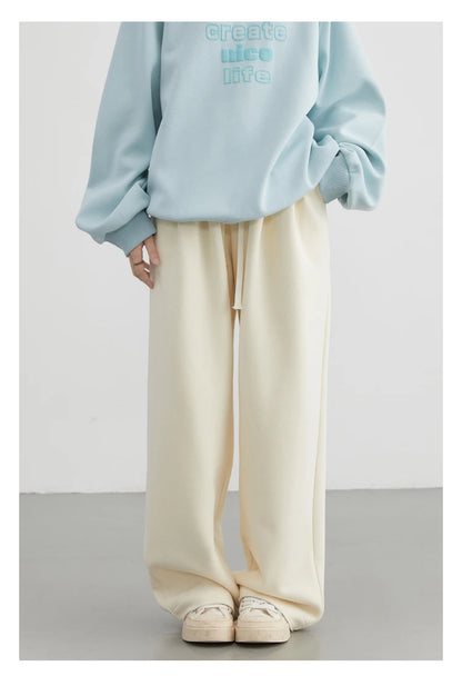 CHIC VEN Women's Pant Streetwear Solid Loose New Drawstring Sports Casual Trousers High Waisted Pants Autumn Winter 2025