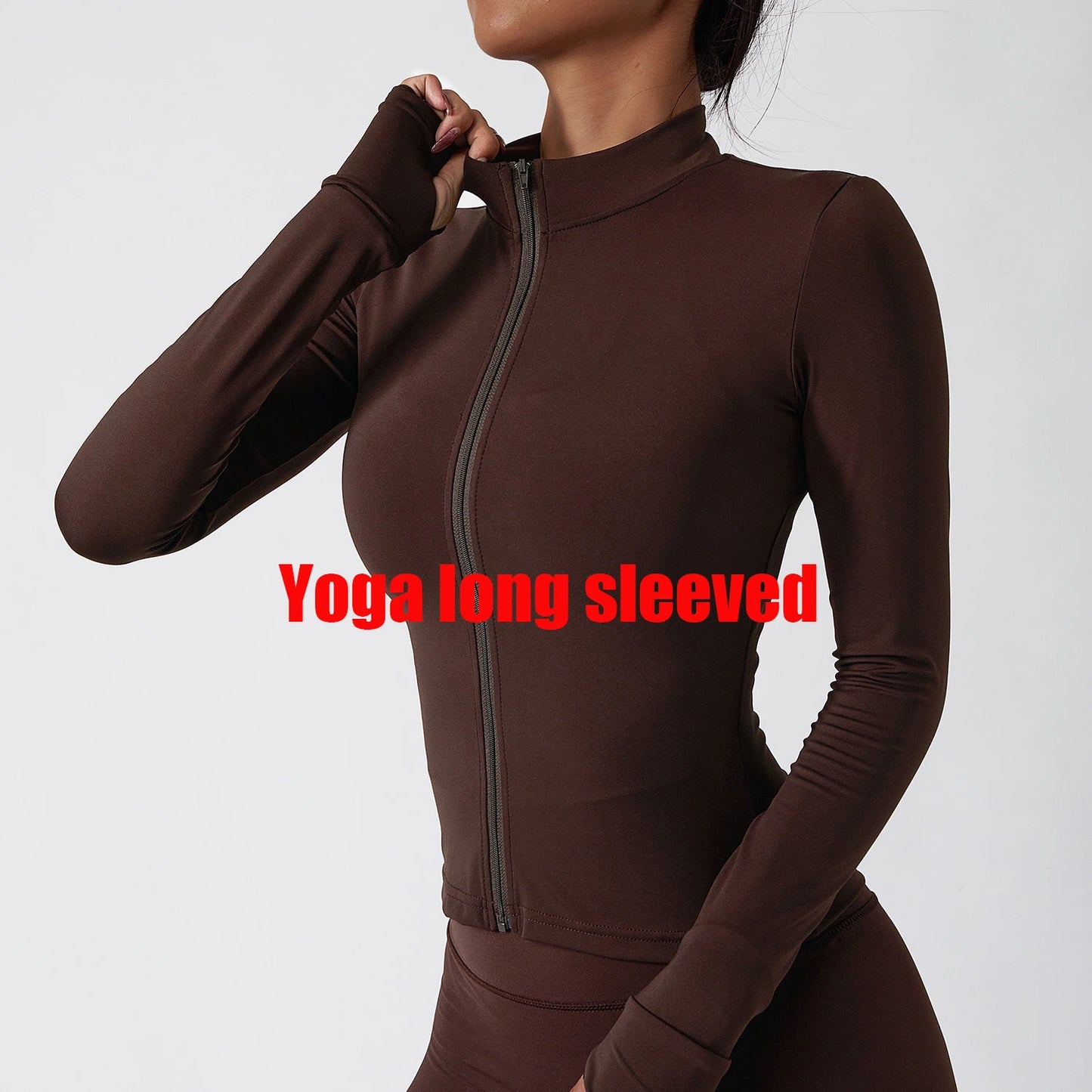 Yoga Shirts For Women Zipper Long Sleeve Fitness Jacket Running Gym Clothes Workout Dry Fit Breathable High Elastic Sports Top