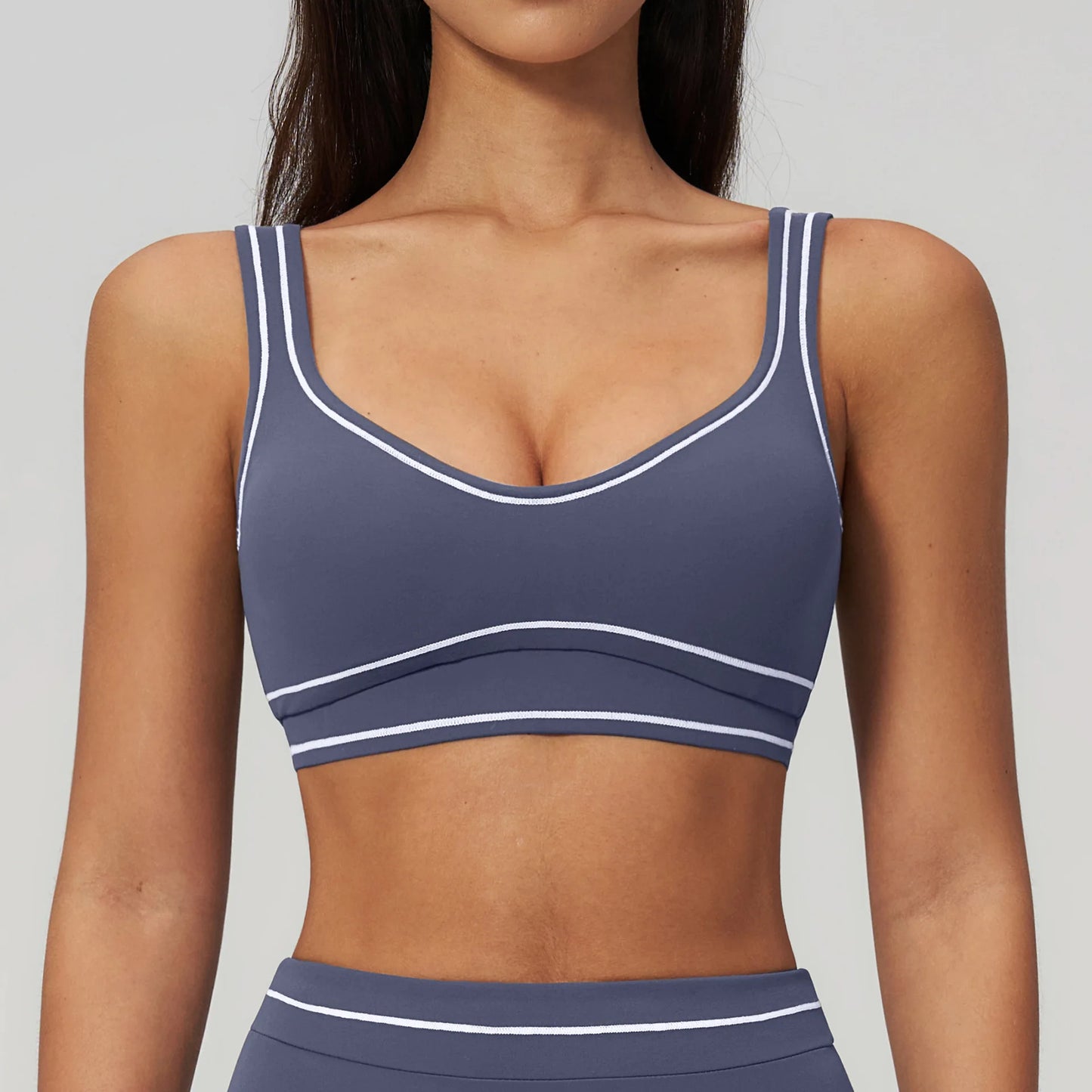 Color Contrast Yoga Bra Women Breathable Gym Fitness Bra Shockproof Sports Underwear Female Workout Bra Push Up Cycling Crop Top