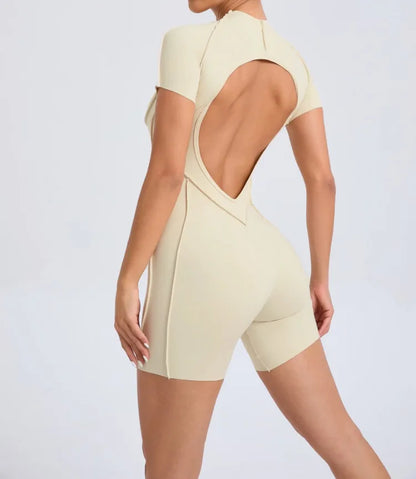 Seamless Yoga Jumpsuits Sports Fitness Splicing Hip-lifting One-Piece Hollow-out Beauty Back Gym Workout Bodysuits for Women