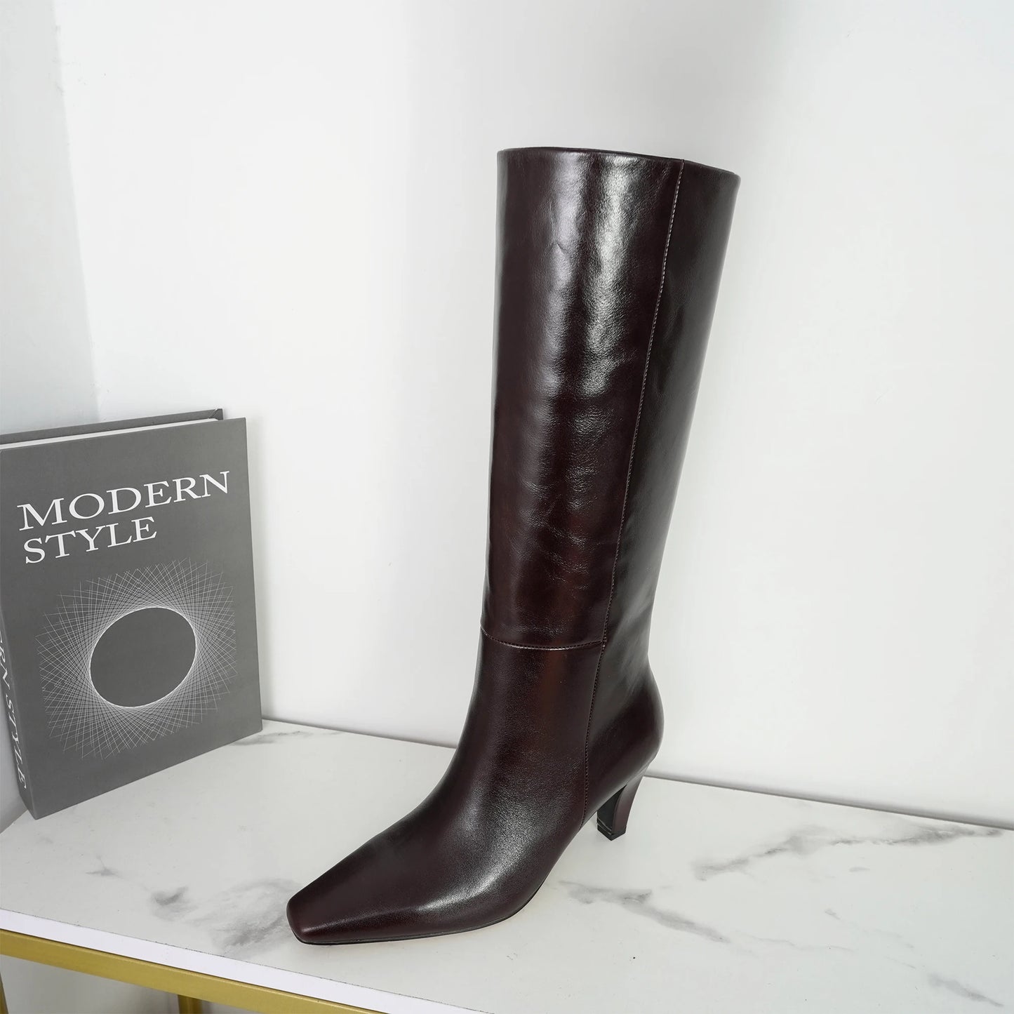 2026 Autumn And Winter Fashion Women's High Top Boots With Pointed Side Zipper Elegant Knight Boots, Sexy Motorcycle Boots 35-42