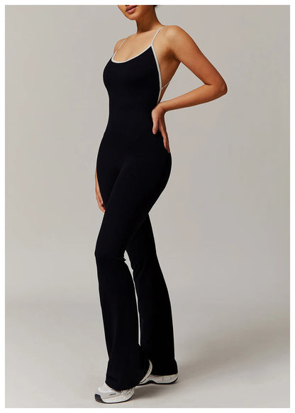 One-Piece Back V-Neck Sexy Suit Gym Set Women Training Suit Sportswear Women Sports Suit Fitness Rompers Stretch Training Suits