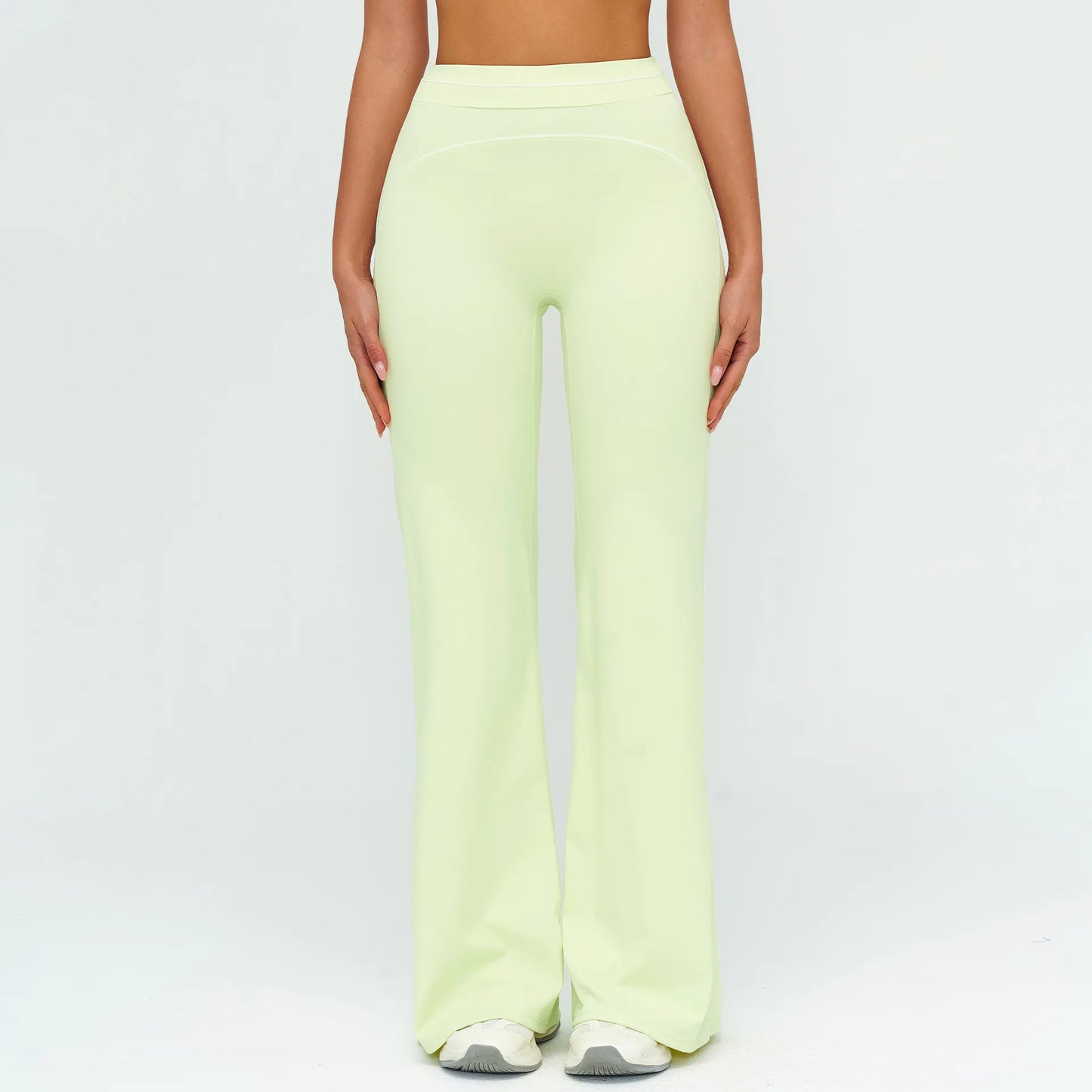High Waist Yoga Wide Leg Pants Women Gym Fitness Bell-bottoms Pants Push Up Sports Trousers Female Casual Workout Flared Pants