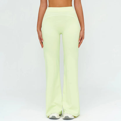 High Waist Yoga Wide Leg Pants Women Gym Fitness Bell-bottoms Pants Push Up Sports Trousers Female Casual Workout Flared Pants