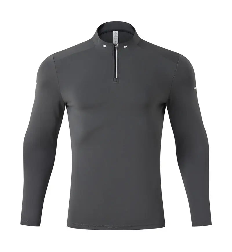 #9895-XIYU High Quality Autumn Men Long Sleeved T-shirt Fashion Sport Round Collar Fitness Running Breathability Training Men