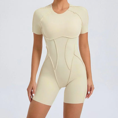 Seamless Yoga Jumpsuits Sports Fitness Splicing Hip-lifting One-Piece Hollow-out Beauty Back Gym Workout Bodysuits for Women