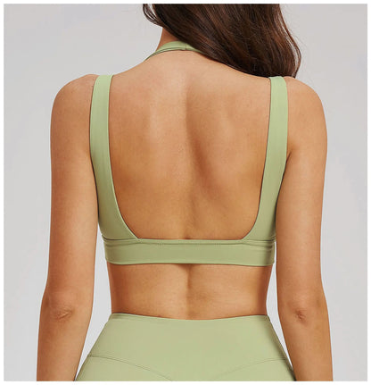 Solid Color Yoga Bra Women Sexy Gym Workout Crop Top Shockproof Sports Underwear Female Beautiful Back Sports Bra Fitness Top