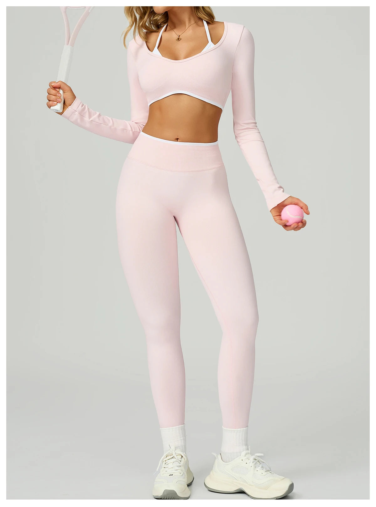 Women Sexy Solid Crop Tops Gym Workout Shirts Yoga Sports Long Sleeve Female Fitness T-Shirt Exposed Navel Quick Dry Sports Tops