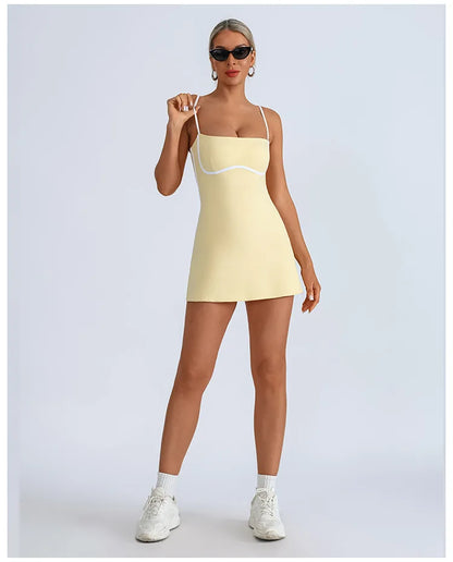 Golf Tennis Dress with Pad Sports Set Yoga for Women Workout Pickleball Clothing Badminton Skorts Activewear