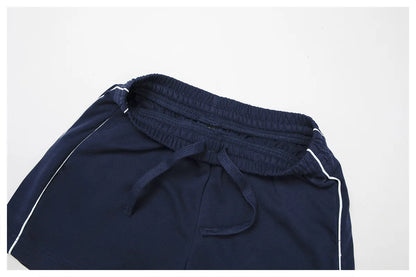 Custom LOGO women's new casual sweater wide-leg trousers comfortable outdoor fashion sports jogging shorts cycling two-piece set