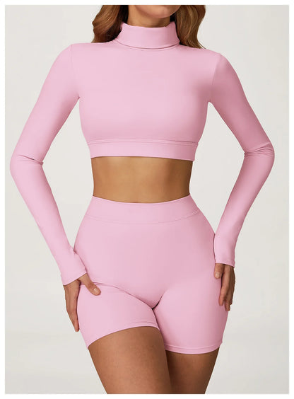 Female Gym Workout Shirts Yoga T-Shirt Fitness Long Sleeve Breathable High Elastic Crop Top Running Push Up Sports T-Shirt