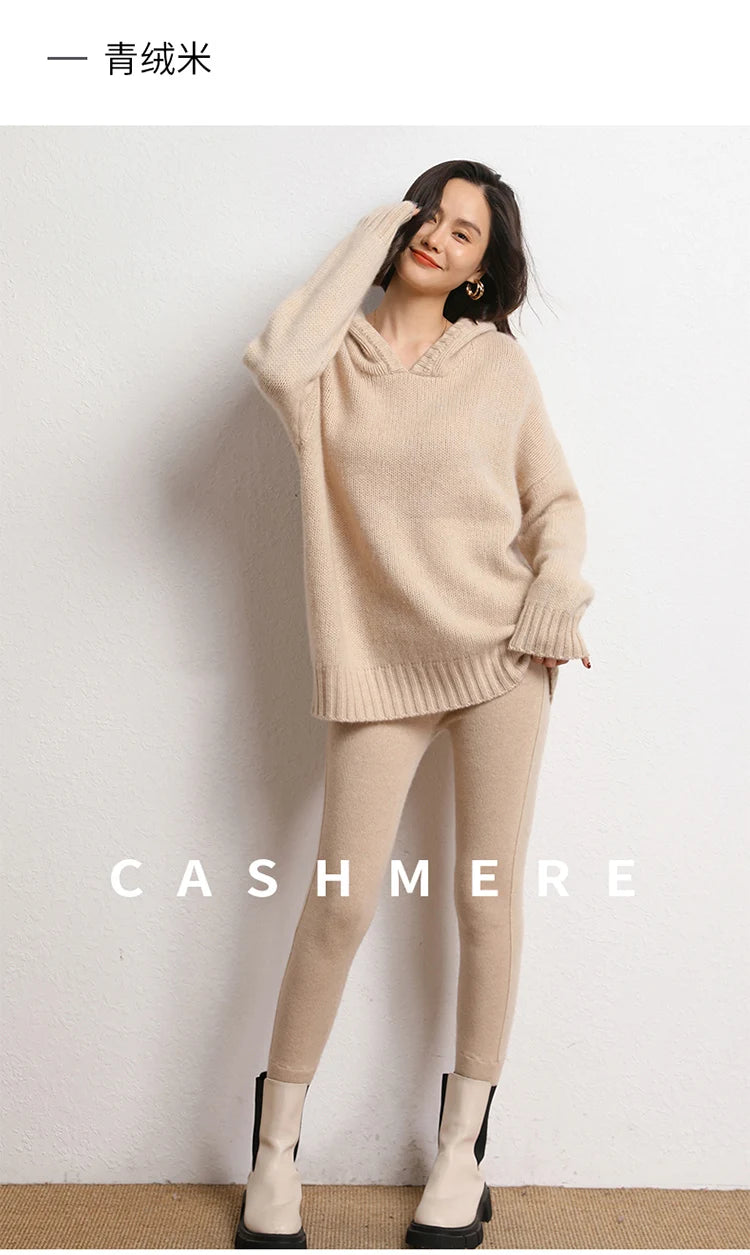 High Quality Women 100% Cashmere Legging Basic Soft elastic Pants Autumn Winter Cashmere Knitted Legging Trousers Warm Comfy
