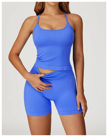Custom LOGO women's seamless new yoga vest strap cross back sports underwear outdoor running fitness top