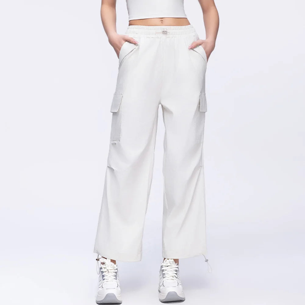 New Summer Outdoor Sports Women High Waisted Pants Straight Leg Casual Pants Gym Slimming Sweatpants Outdoor Sports RunningPants