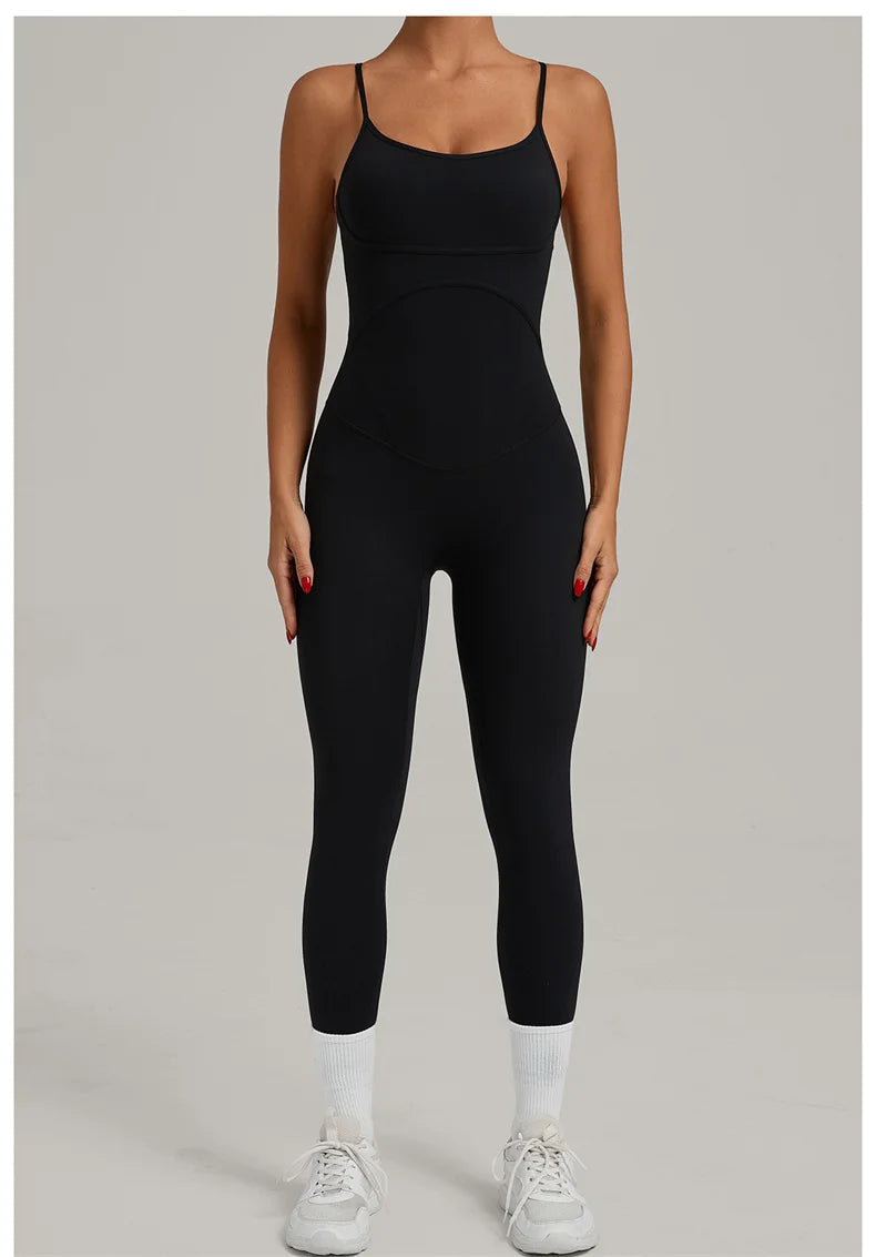 TRY TO BN Sports Jumpsuit Yoga Cross Adjustable Shoulder Straps Fitness Workout Bodysuit One Piece Sportswear Gym Women Clothing