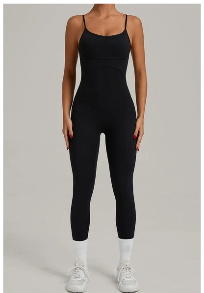TRY TO BN Sports Jumpsuit Yoga Cross Adjustable Shoulder Straps Fitness Workout Bodysuit One Piece Sportswear Gym Women Clothing