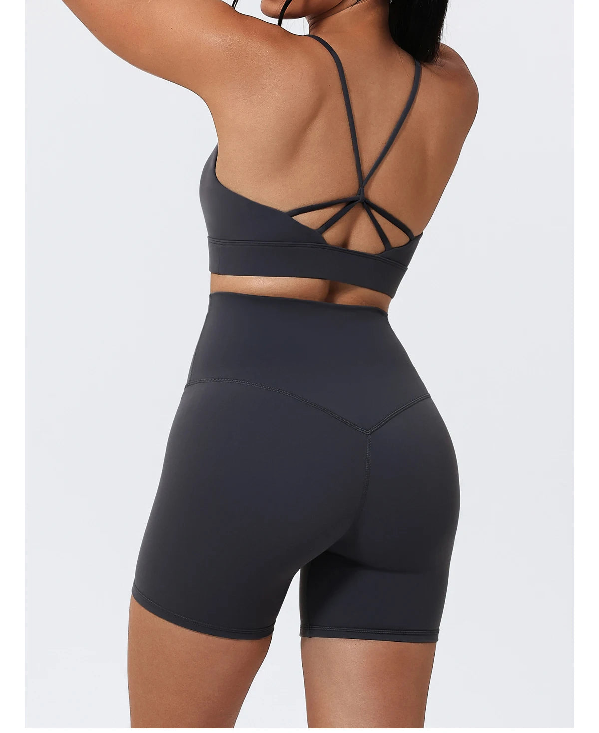 Hearuisavy Sports Shorts Set 2Pcs Women High Waisted Breathable Yoga Pants Gym Running Shock Proof Comfort Pilates Sports Bra